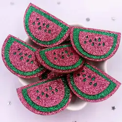 10pcs Felt Fabric Colorful Glitter Bepowder Kawaii Watermelon Patch Applique Sewing DIY Hair Bow Craft Handmade Supplie
