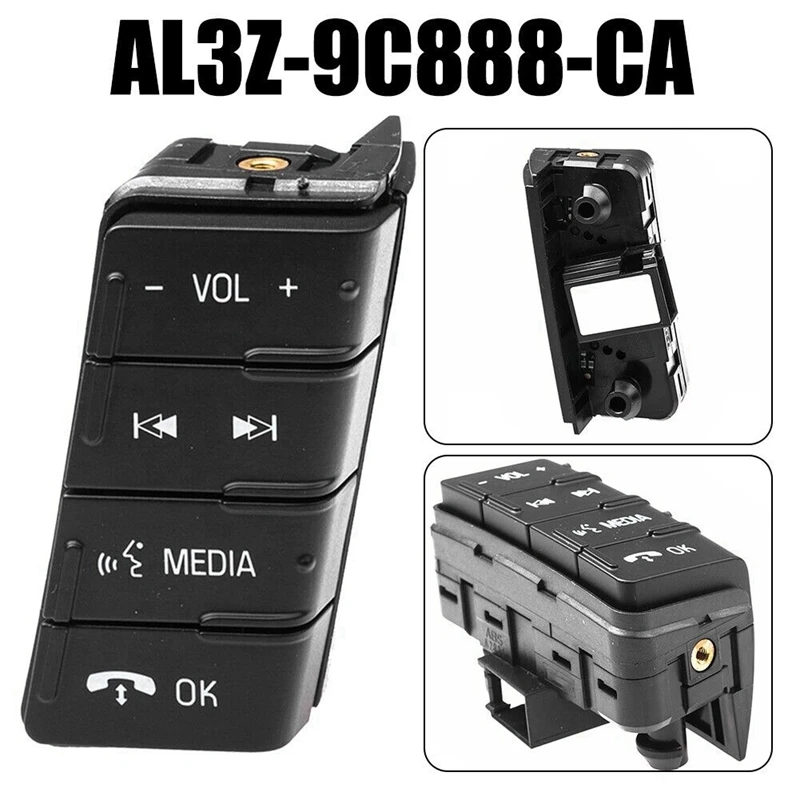 AL3Z-9C888-CA Car Black Right Hand Volume Control Buttons For Ford F-150 2011-2014 Spare Parts