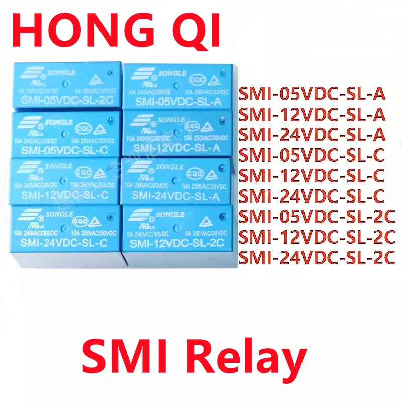 5PCS/lot SMI- 05V 12V 24VDC -SL-2C SMI-05VDC-SL-A SMI-12VDC-SL-C SMI-24VDC-SL-2C 10A 4/5/8PIN Relay 5V 12V 24V 100% Original new