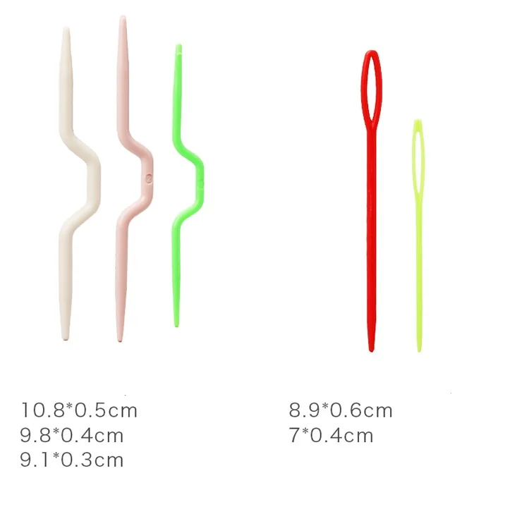 3Pcs Plastic Knitting Sewing Needles Curved Crochet U-shaped Large Eye Needle for Manual Scarf Sweater Twist Weaving Tools