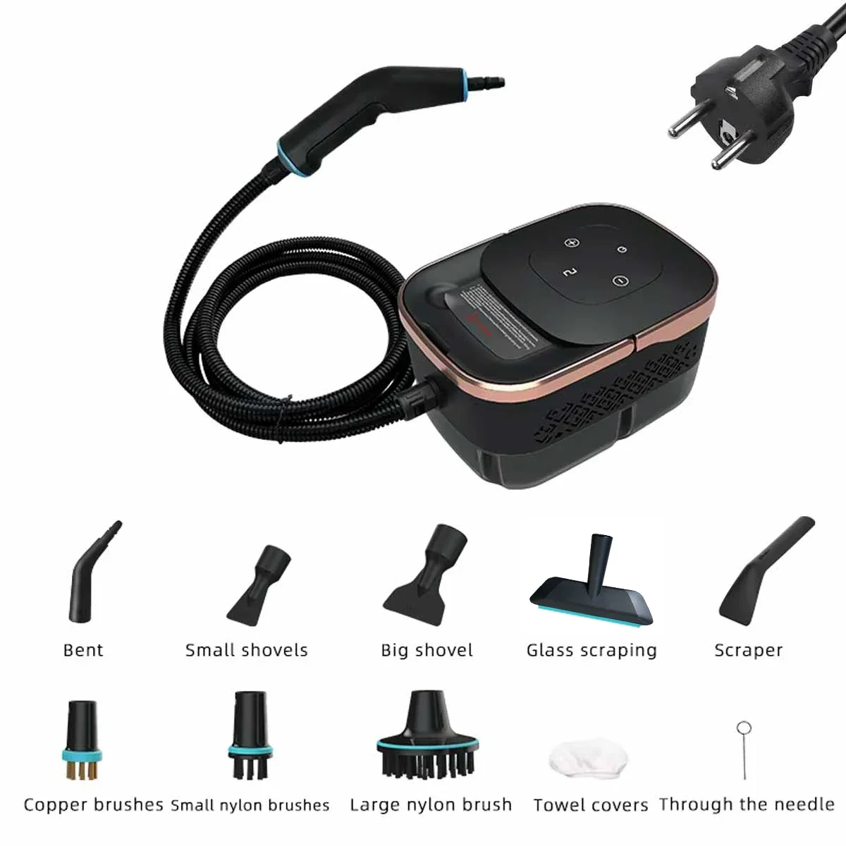 

С насадками-щетками для кухонной мебели, портативный ручной пароочиститель 1500 Вт, высокотемпературная паровая чистящая машина под давлением