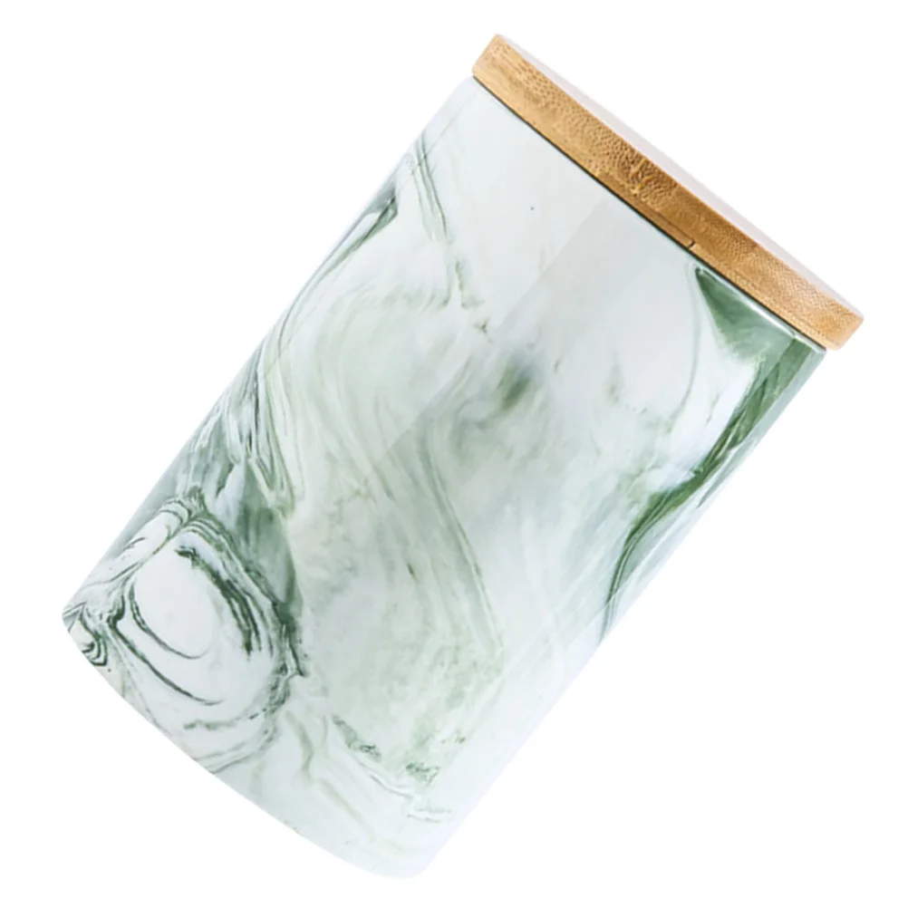 

1Pcs Storage Jar Ceramic Marbled Dried Fruit Tea Jar Sealed Lid Container Food Storage Canisters Kitchen Staples Organizer