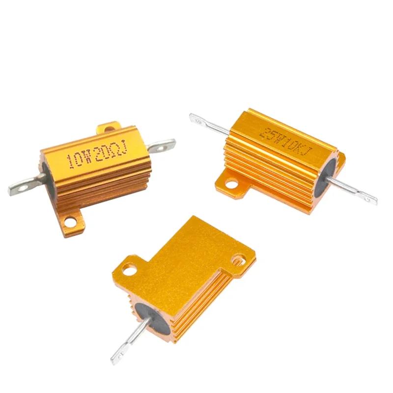 1PCS 10W 25W Aluminum Metal Shell Case Wirewound Resistor 0.01 ~ 30K 1 2 3 5 6 8 10 20 100 150 1K 10K ohm RX24