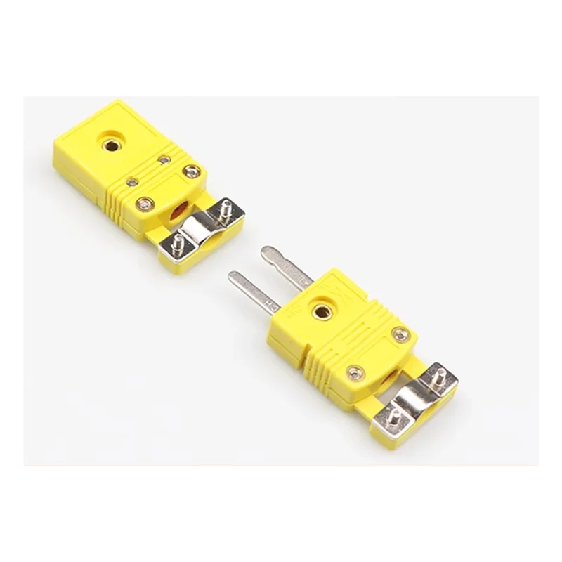 Разъем K «папа» и «гнездо» с зажимом Термопара K-типа Маленькая желтая вилка с кронштейном Разъем термопары типа K-TCE