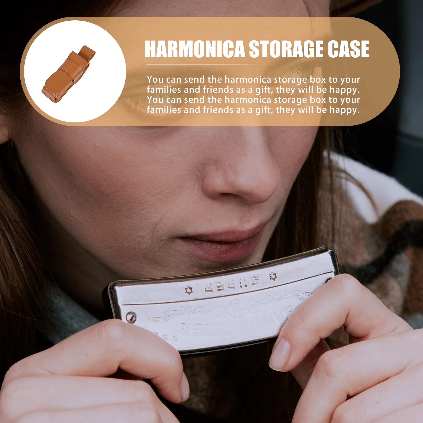 

Harmonica Case Portable Harmonica Storage Pouch Lightweight Harmonica Holder Protector