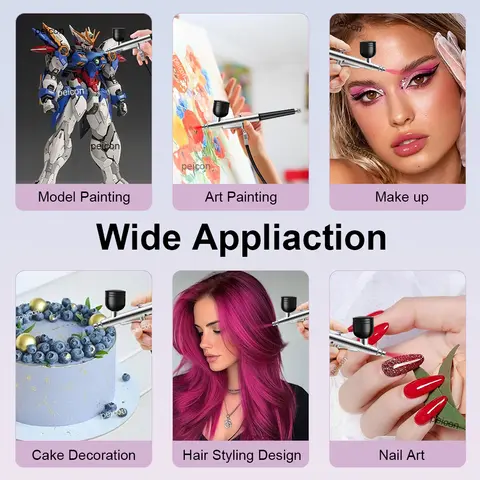 नाखूनों की पेंटिंग, मॉडलिंग, शिल्प, केक के लिए एयरब्रश स्प्रे गन, मिनी स्प्रे गन 0.3 मिमी नोजल, सफाई किट के साथ पोर्टेबल एयरब्रश गन 10 best sales मिनी एयरब्रश - №2