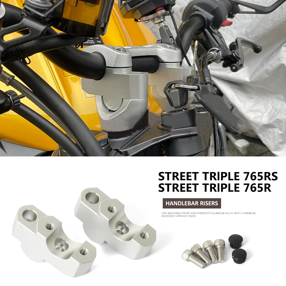 

CNC Aluminum For STREET TRIPLE 765R Street Triple 765RS 765 R RS Accessories Handlebar Risers Clamp Height up Adapter Kit