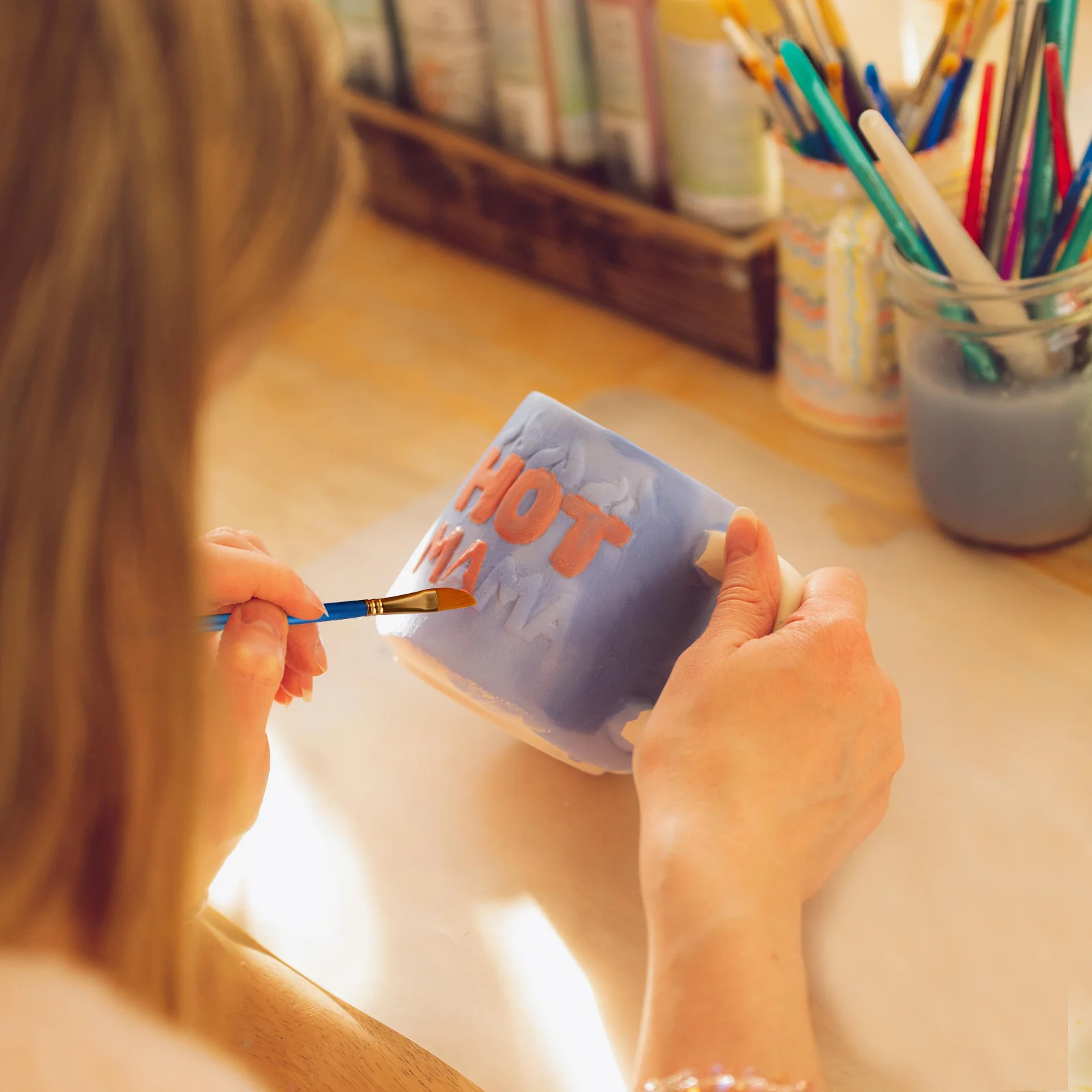 

1 Set Watercolor Gouache Painting Brush Kit For Acrylic Oil Face Nail Art Natural Handle Paintbrush Palette Art Paintbrush Set