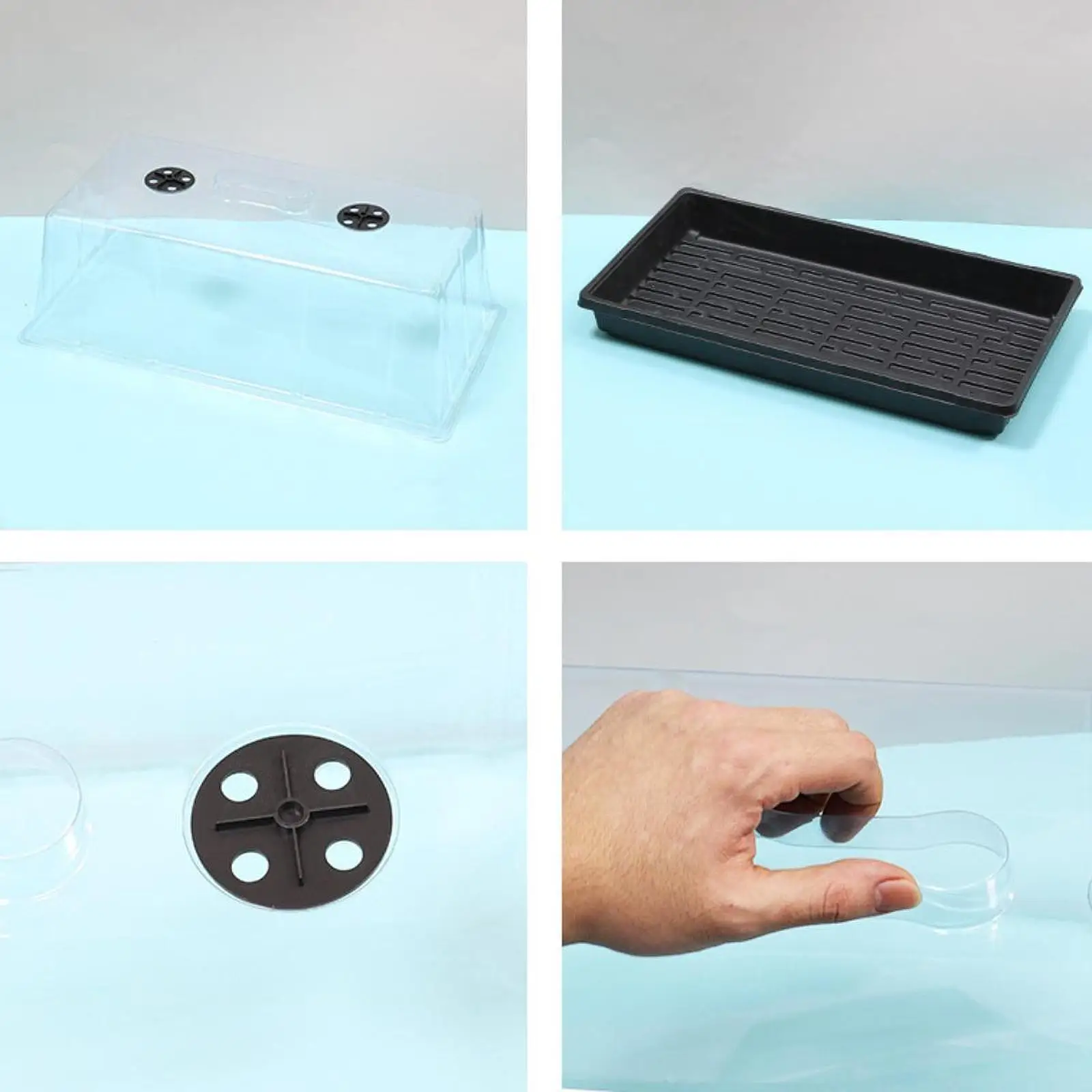Seed Starter Tray with Adjustable Lid Indoor Germination Tray Propagation Kit for Plants and Microgreens