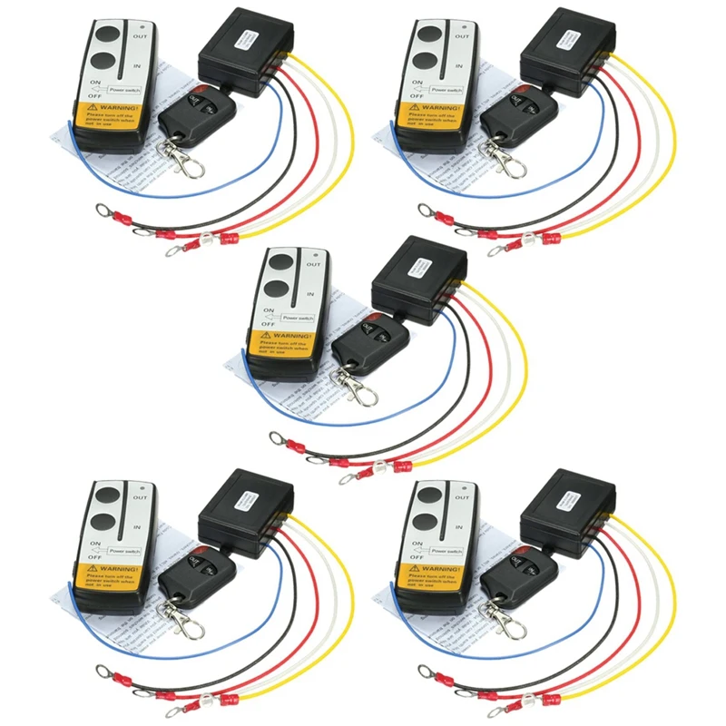 

5X 12V 315Mhz 50Ft / 15M Wireless Winch Remote Control Controller Kit For Jeep ATV US