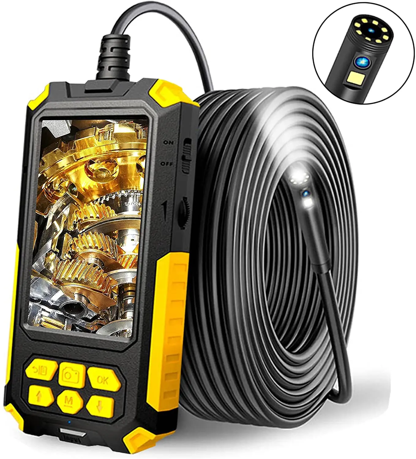 New P50 Handheld Endoscope 8mm Dual Lens 1080P Pipe Inspection Camera 4.5inch Screen Industrial Borescope 10m IP67 Snake Camera