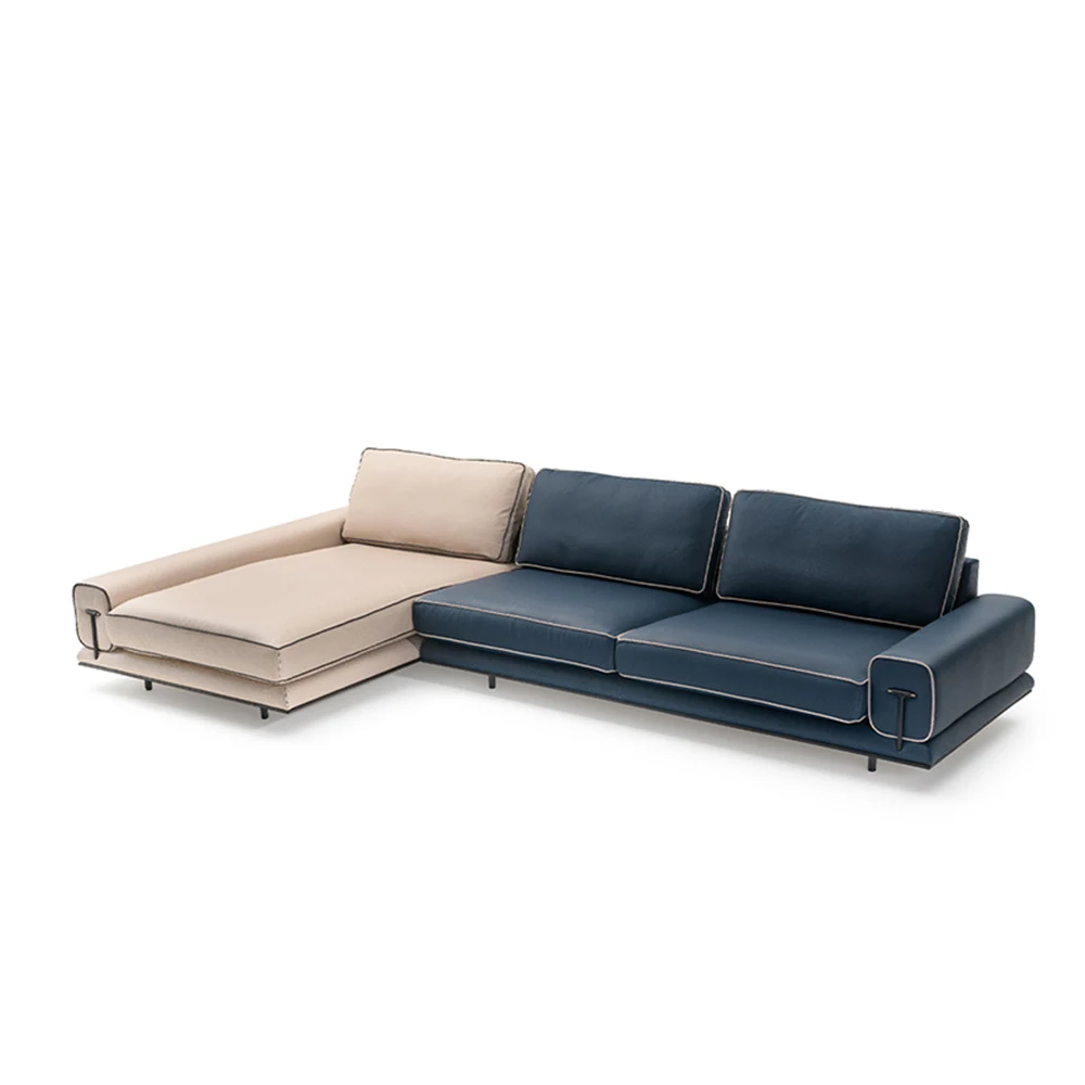 %w New Fashion Luxury Modular Sofa Set Genuine Leather Convertible and Light Luxury Comfortable for Office Living Room
