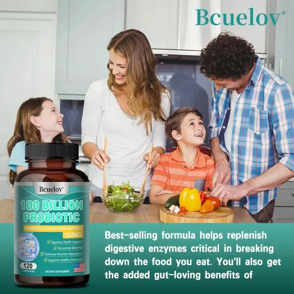 Probiotics Supplement Intestinal Balance Probiotics 100 Billion CFU Help Float and Gas Support 120 Capsules