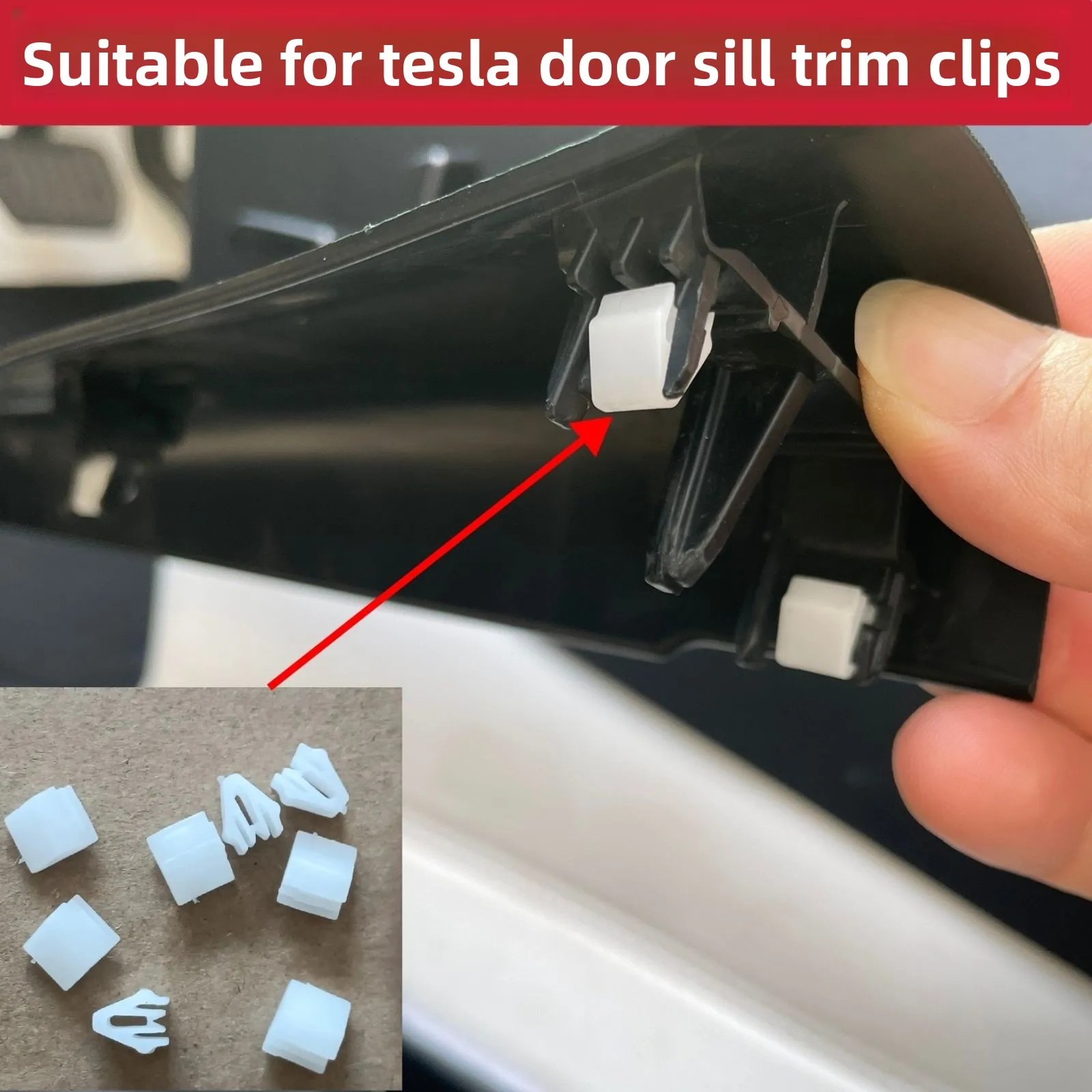 

Suitable for Tesla Model Y Model 3 Threshold Laminate Trim Fixing Plastic Buckle Clip
