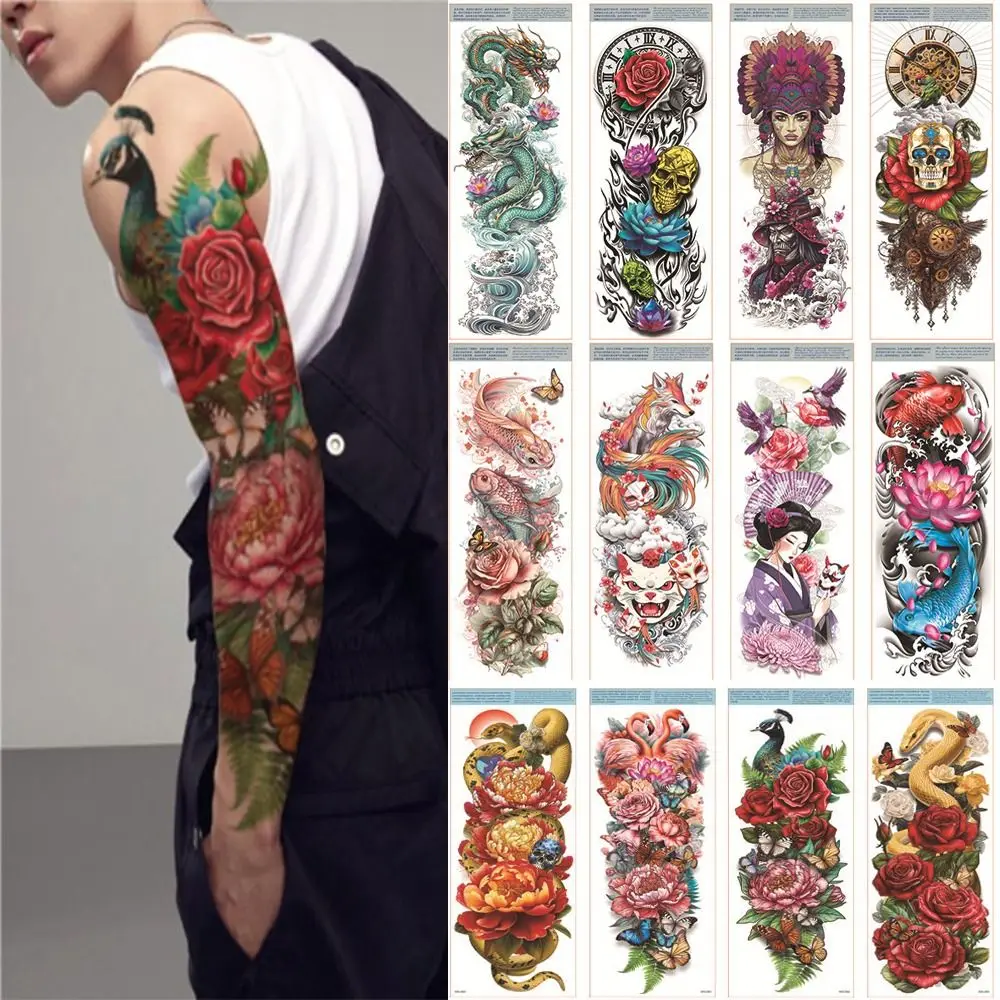 

Waterproof Temporary Tattoo Sticker Full Arm Large Size Tatoo Fake Tattoos Sleeve for Men Women Girl