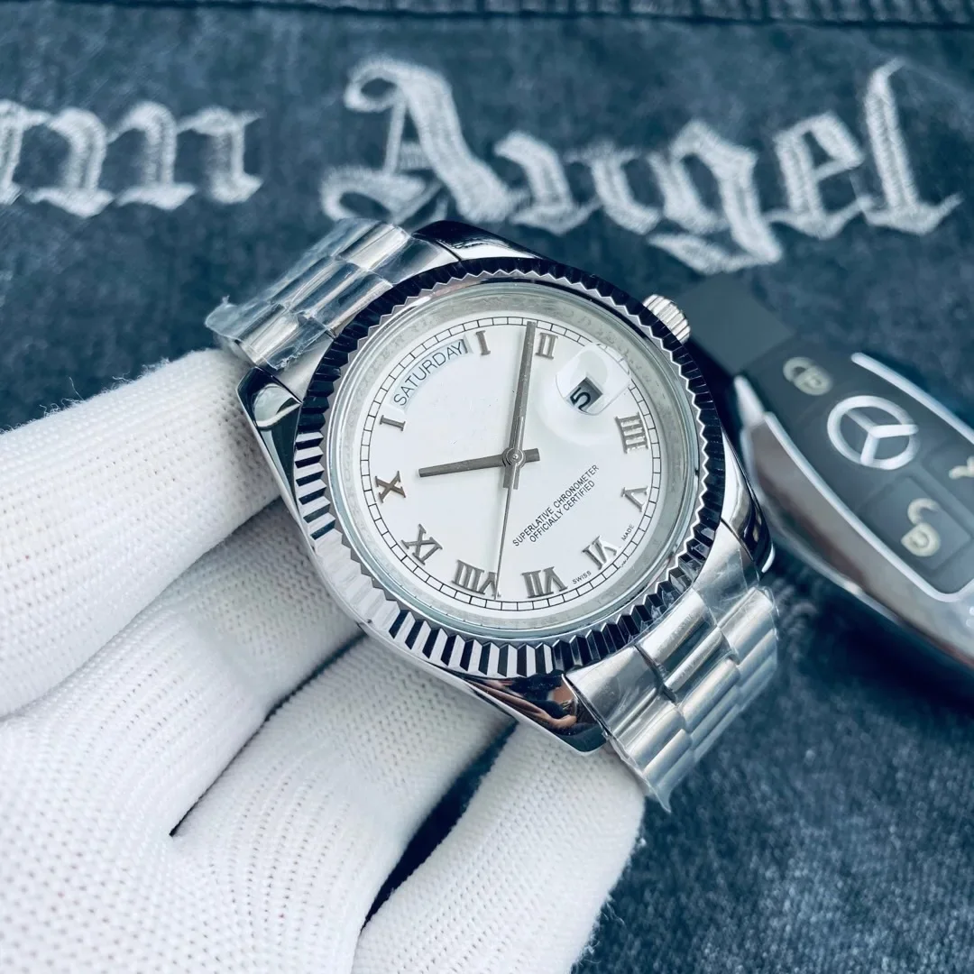 2025年新作 高級ローズゴールド メンズ自動巻き腕時計 機械式時計 ARサファイアガラス デイト表示 メンズウォッチ