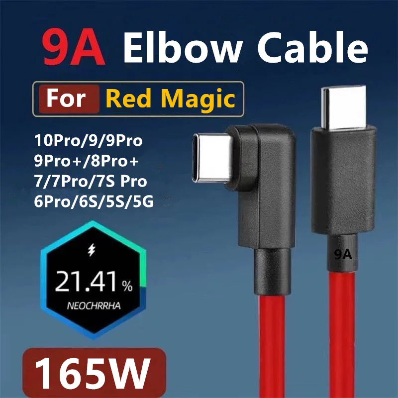 Adequado Para Red Magic 165W Nubia 9A Cable Red Magic 10Pro Type-C Cable De Carregamento Rápido C to C