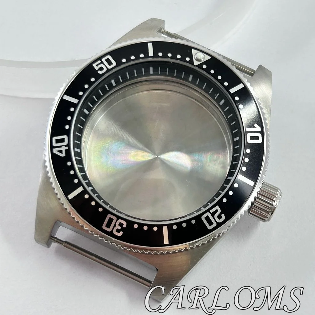 TOP 40mm NH34 NH35 NH36 4R35 4R36 NH70 NH72 Automatic Movement Silver Steel Watch Case Black Ring Bezel