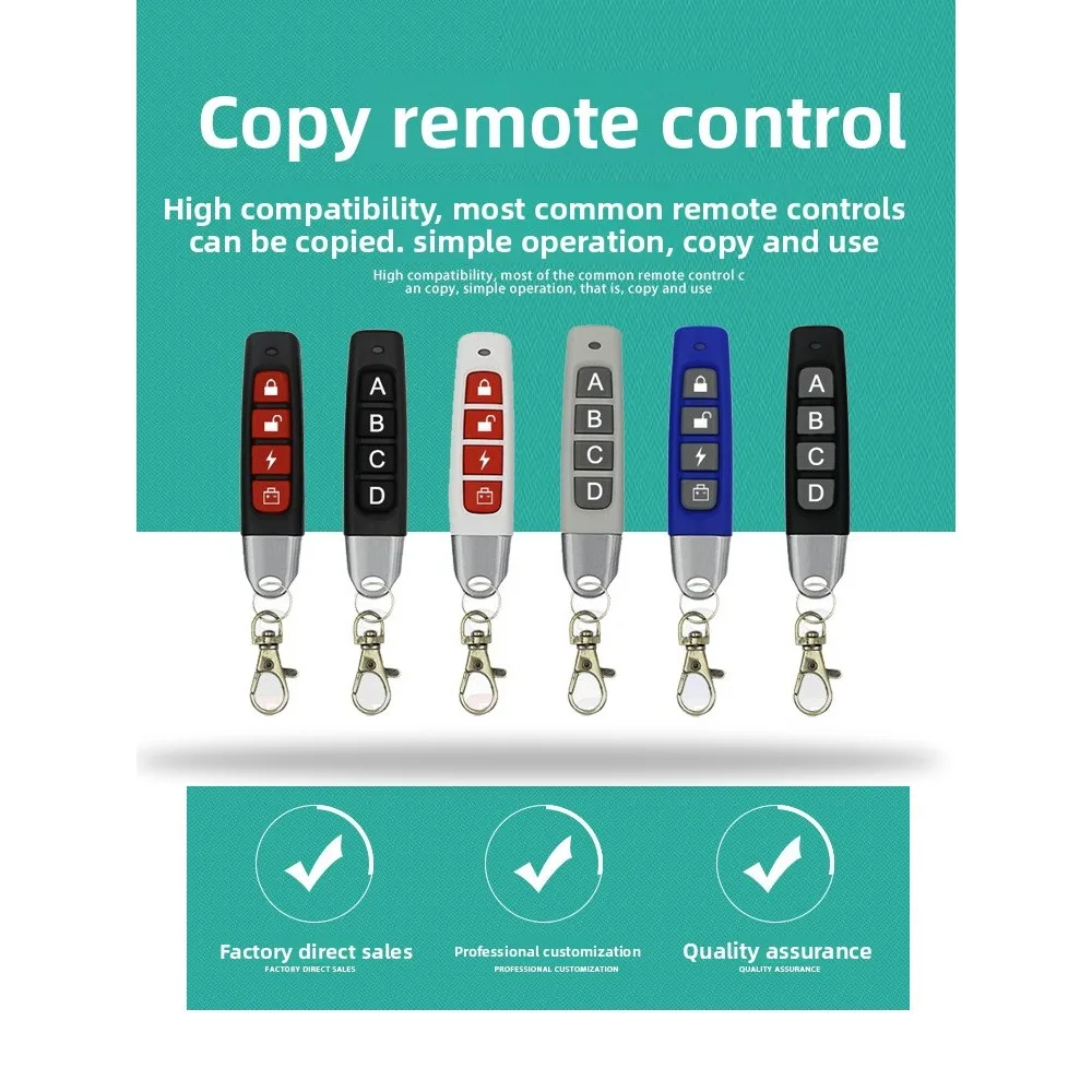 Cross-Border E-Commerce Thumb-Sized Copy Remote Control, 433MHz Clone Key Universal Duplicating Garage Door Wireless Remote