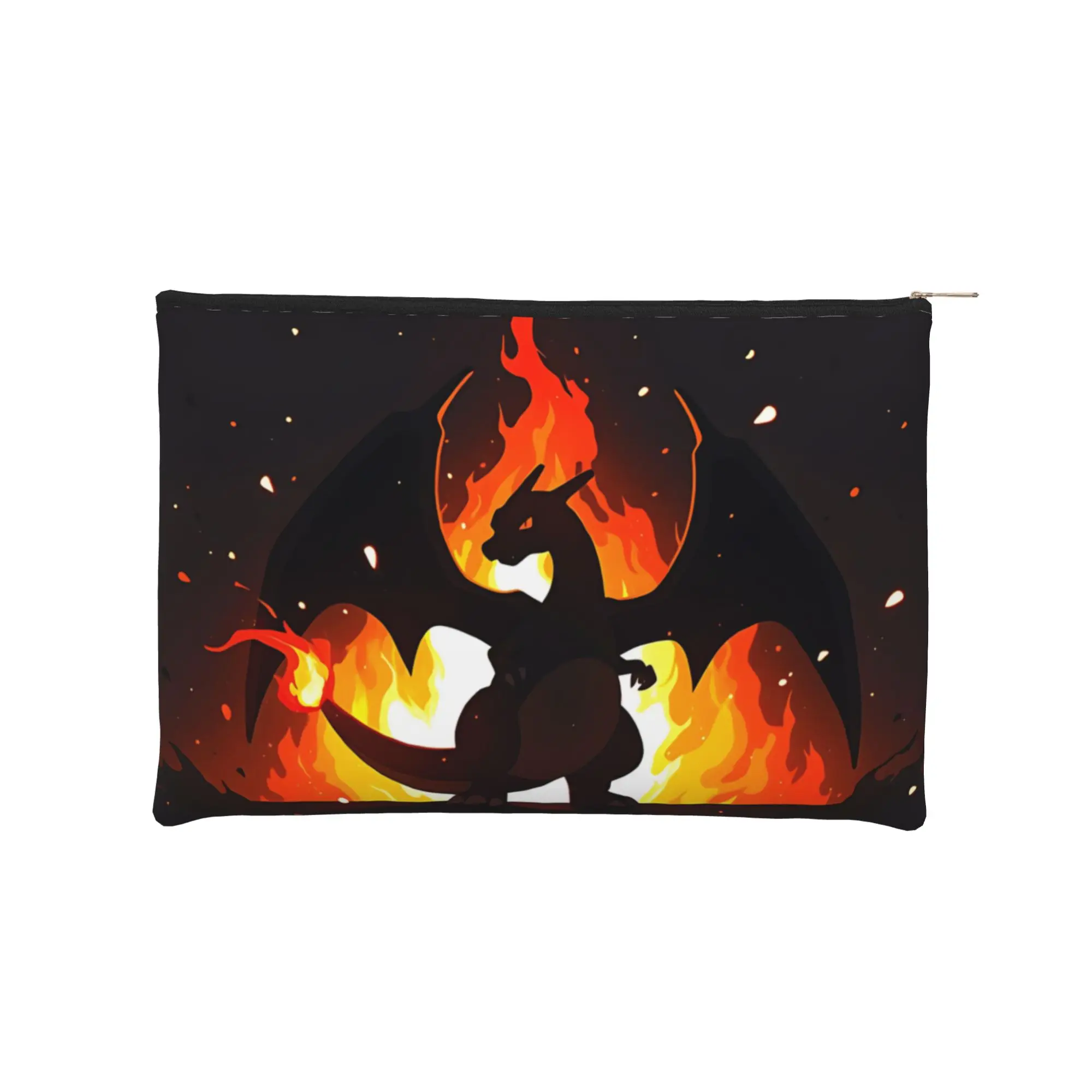 Bolsa ligera de Charizard Pokemon para maquillaje, neceser con cremallera, bolsa de cosméticos de viaje