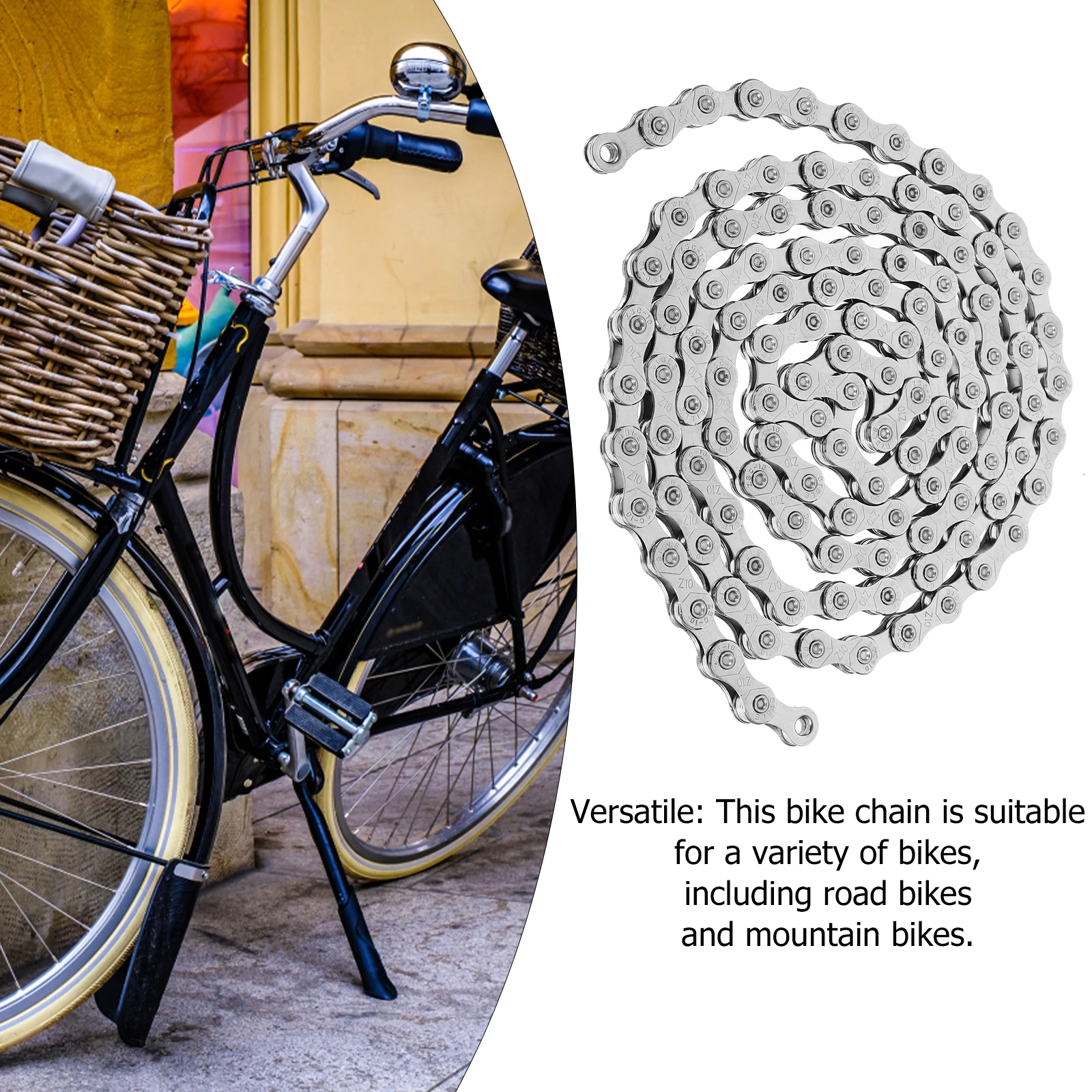 

116 Links Mountain Bike Replacement Carbon Steel Bicycle for Road Bikes High Strength Rust Resistant Professional