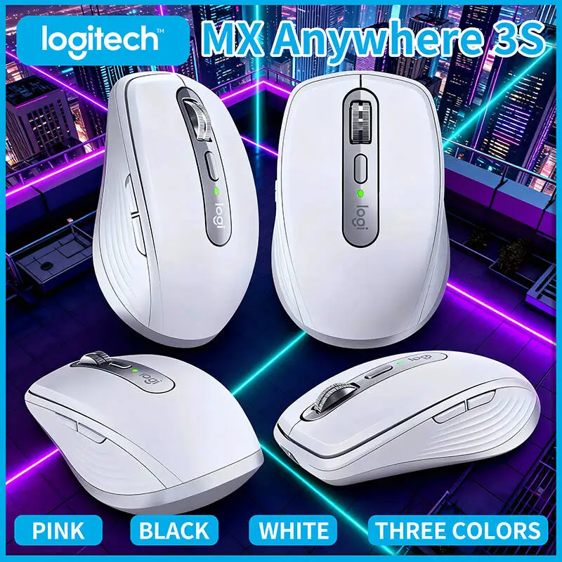 

Дорожная мышь Logitech MX Anywhere 3S — стеклянное отслеживание 8K DPI, бесшумный щелчок, прокрутка MagSpeed, 3 устройства Bluetooth, быстрая зарядка