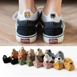 Confezione da 10 paia di calzini Kawaii da donna Happy Ankle Funny Cartoon ricamo Cat Harajuku accessori lotto corto regalo Paws Claw