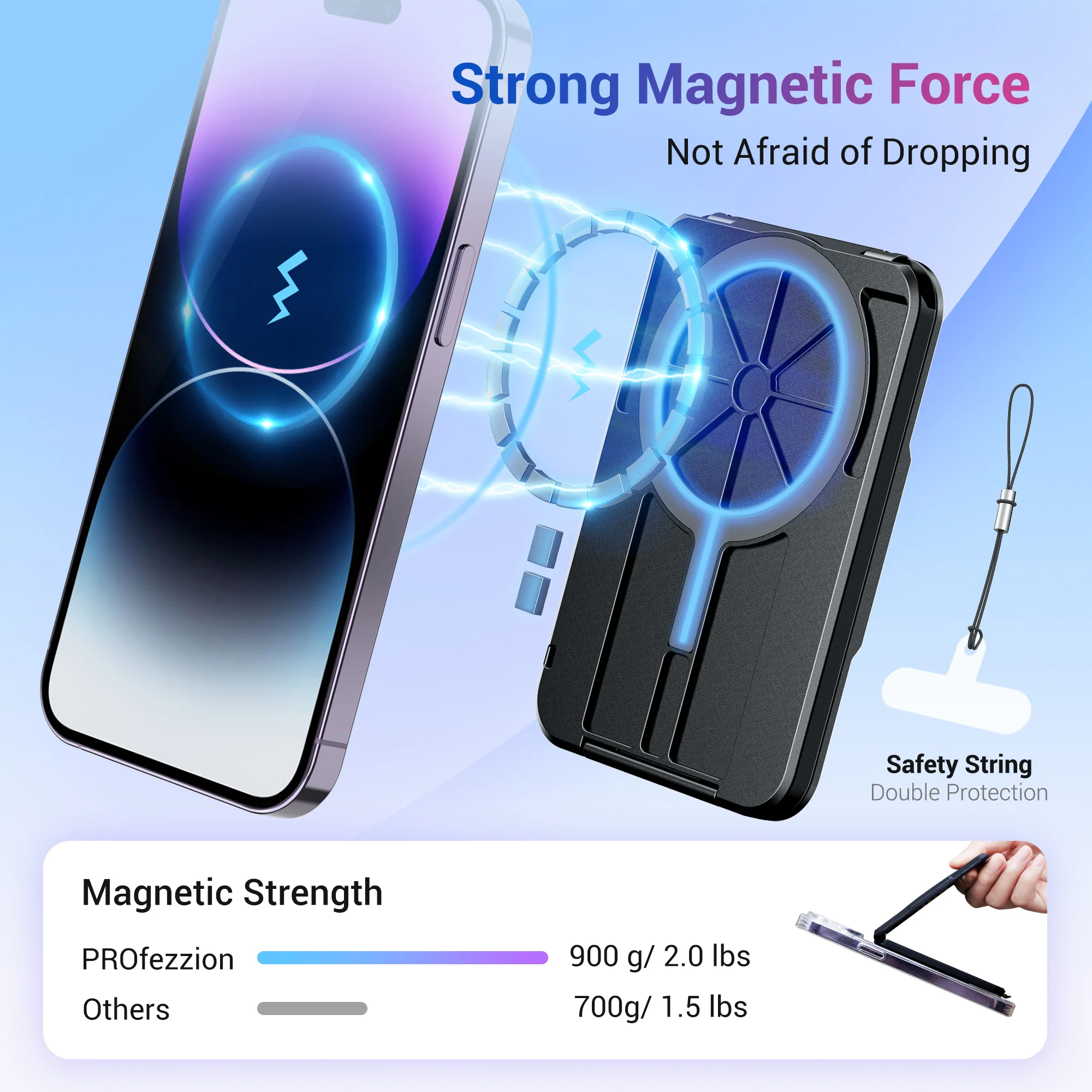 Magnetyczny portfel na karty i magnetyczny uchwyt na telefon komórkowy do iPhone 14 Pro/14 Pro Max/13 Pro/13 Pro Max/12 Magsafe