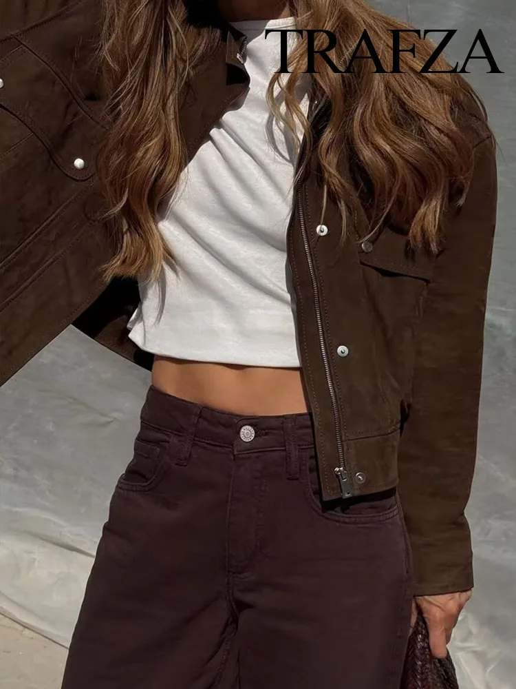 

HH Осенняя женская элегантная свободная повседневная куртка с длинными рукавами, женская короткая куртка на молнии с карманами и пуговицами, уличное короткое пальто