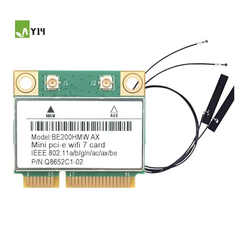 

AY14 -Wifi 7 PCI-E Wifi Card BE200 BE200HMW 8774Mbps 2.4G/5G/6Ghz For Bluetooth 5.4 802.11BE Network Adapter