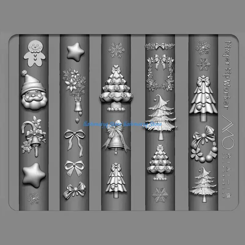

573B Versatile Art Mold for Nail Decorations Art Decorations Nails DIY Silicone Templates Christmas Nails Art Mold