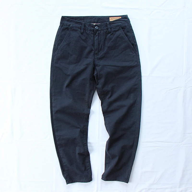 

Men's Casual Cotton Pants Straight Leg Busin Casual Trousers Loose Fit Autumn Workwear Youthful Vitali Sle Thiened