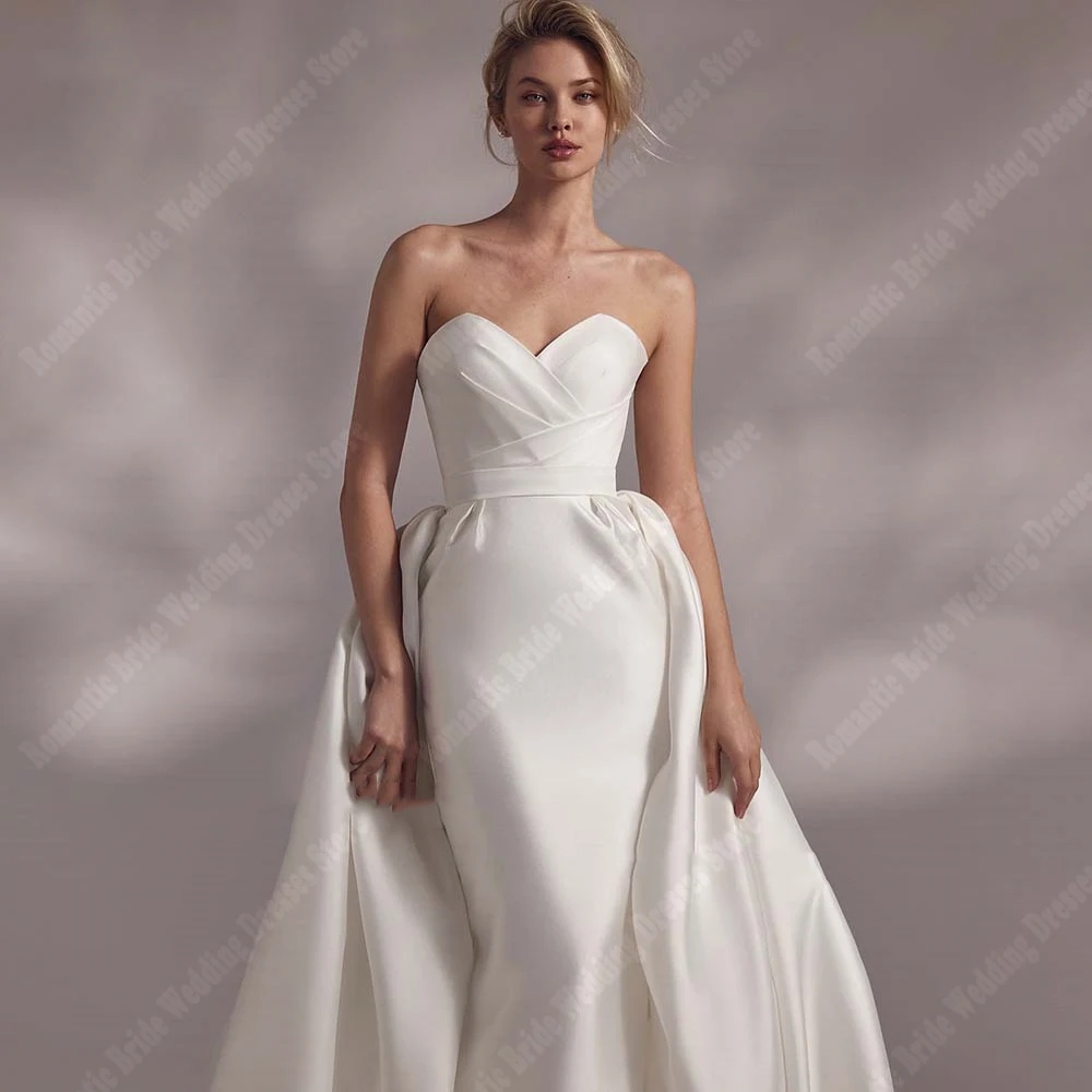 Sexy querida colar feminino vestidos de casamento romântico cetim vestidos de noiva esfregar comprimento princesa festa vestidos de novias 2025