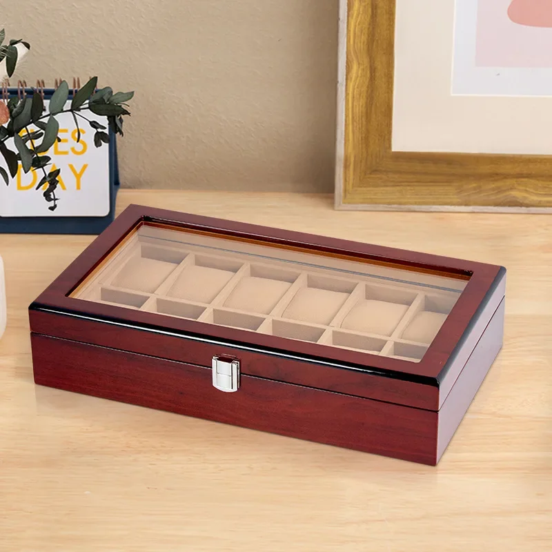 Wholesale Exquisite Lacquered Watch Storage Display Case Box Wood Grain Dustproof Boxes Watch Case Storage for Rex LuxuryTop Box