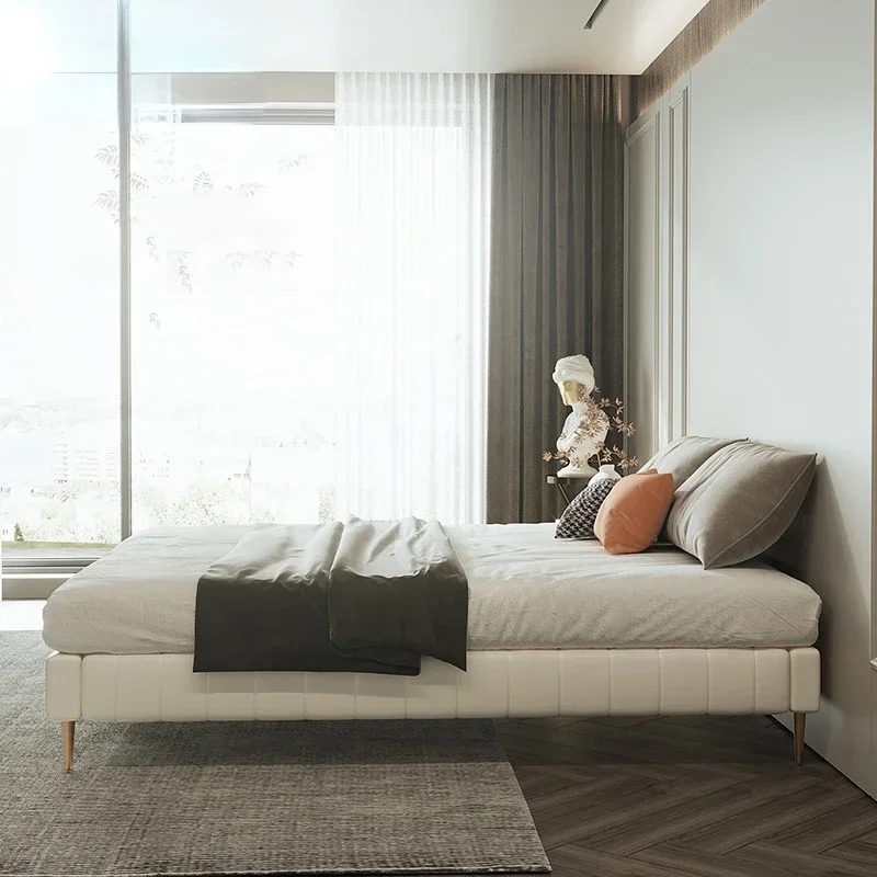 

Non-Bedside Fabric Bed Nordic Cream Style Modern Minimalist Bedroom Double Bed Technology Fabric Bed