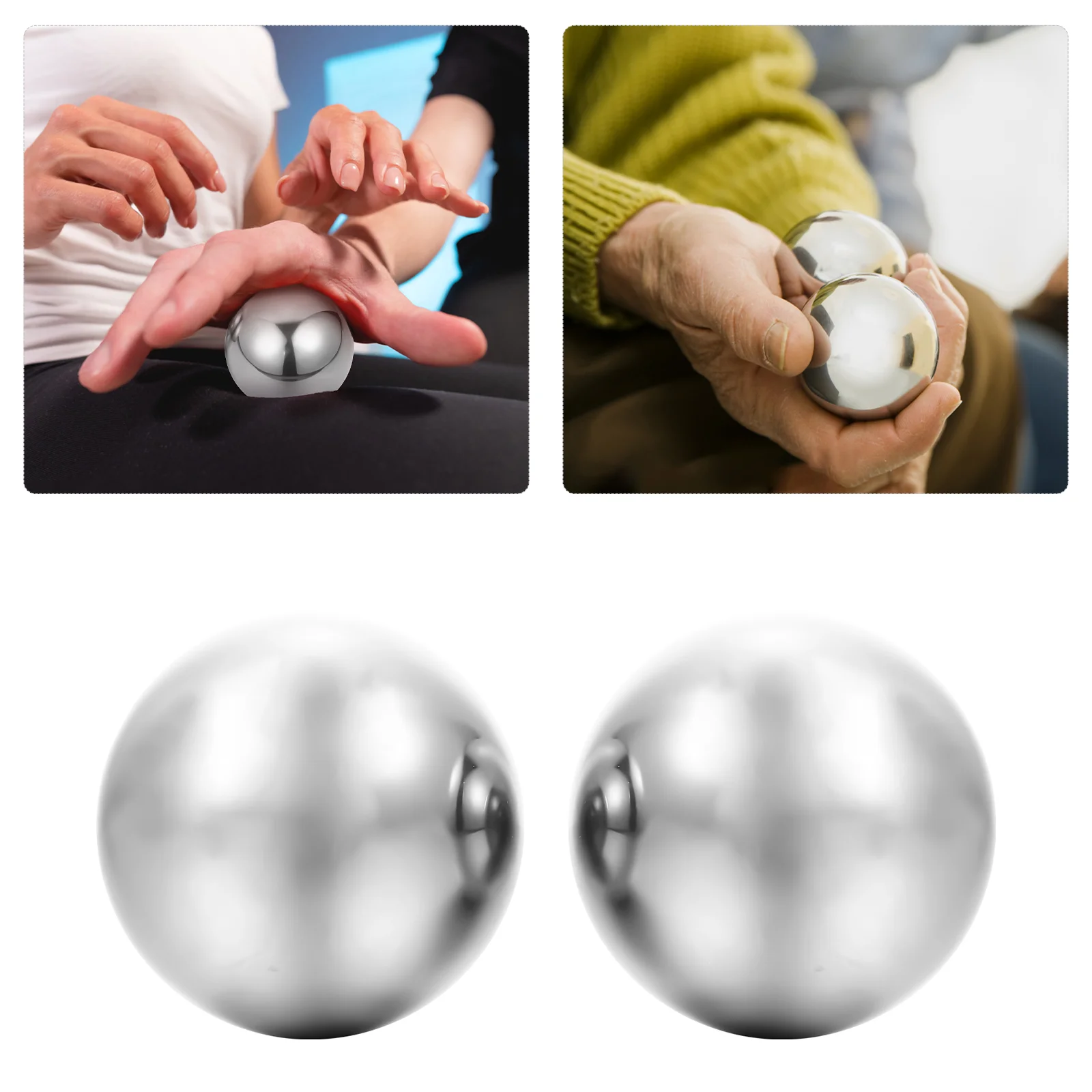 

2 Pcs Stainless Steel Ball Wrist Massager Hand Balls Handball Metal Fitness Toy Handballs Massagers