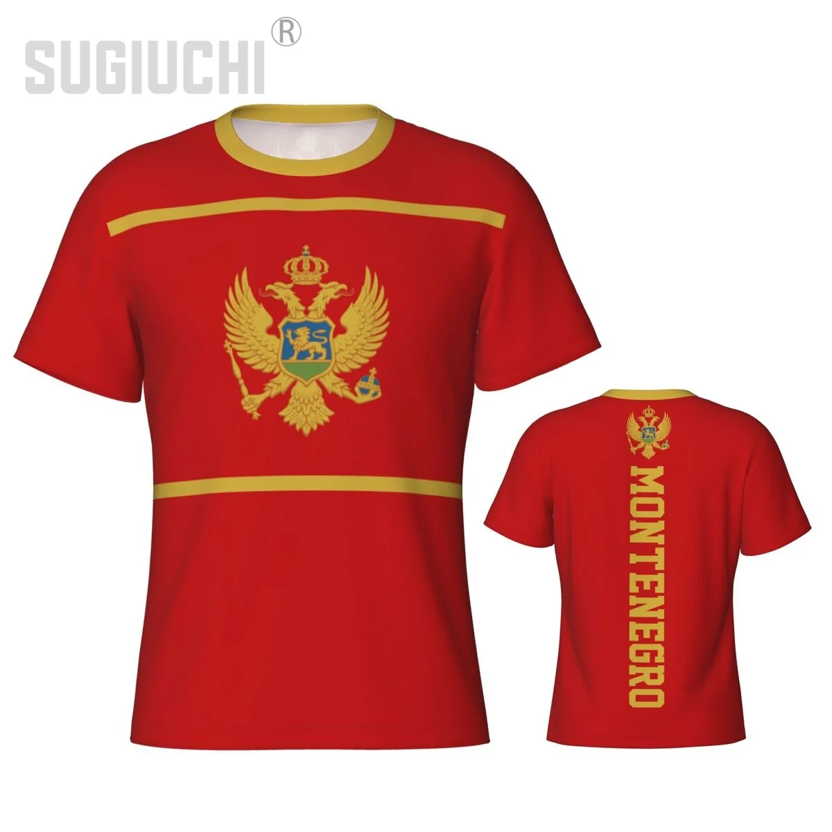Eng anliegendes Sport-T-Shirt mit Montenegro-Flagge, 3D-Design für Männer und Frauen, Trikot, Kleidung, Fußball-Fans, patriotisches T-Shirt
