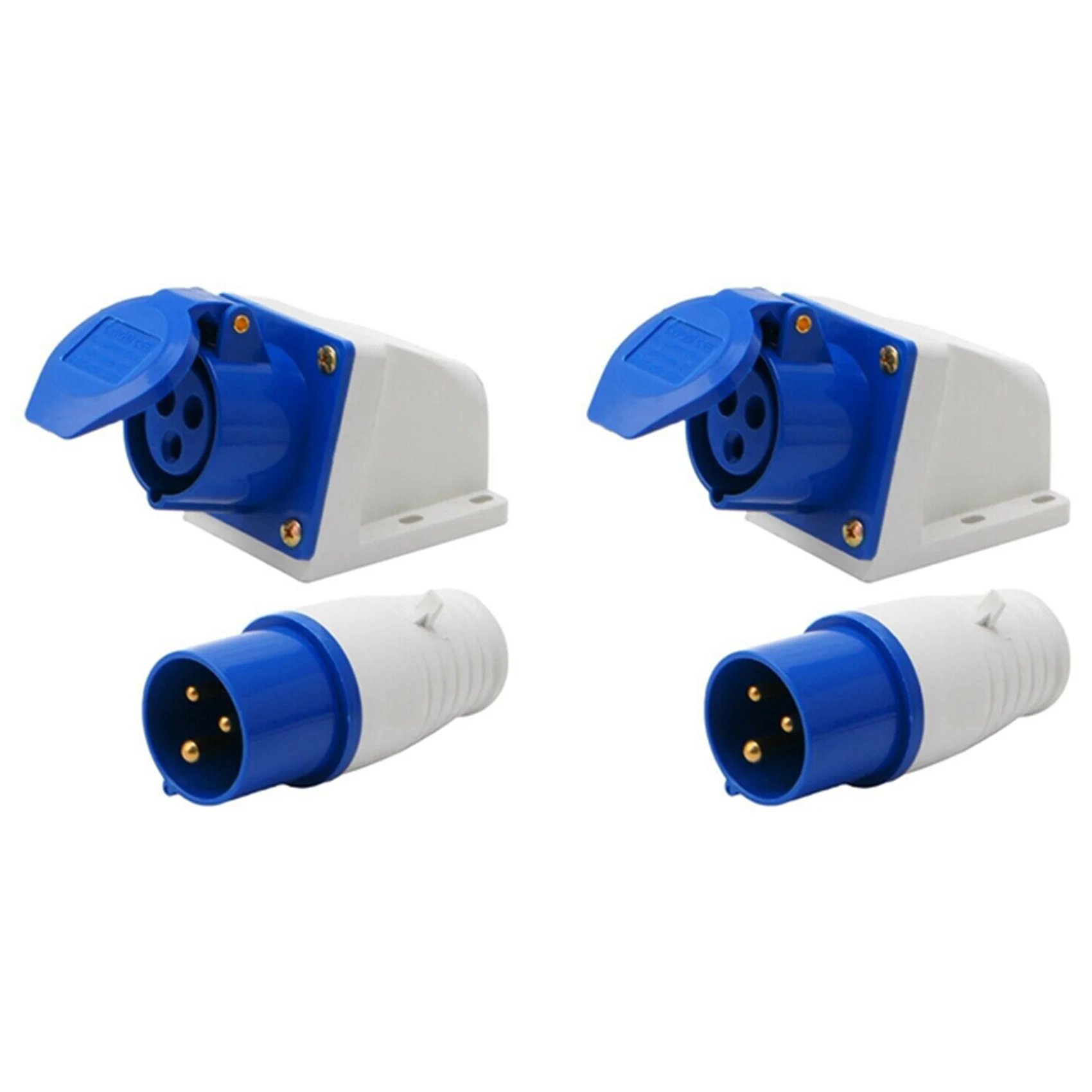 

2X 16 Amp 3 Pin Embedded Connection Waterproof Plug Socket