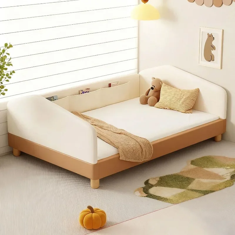 Boys and girls bedroom single bed new small floor bed with guardrail