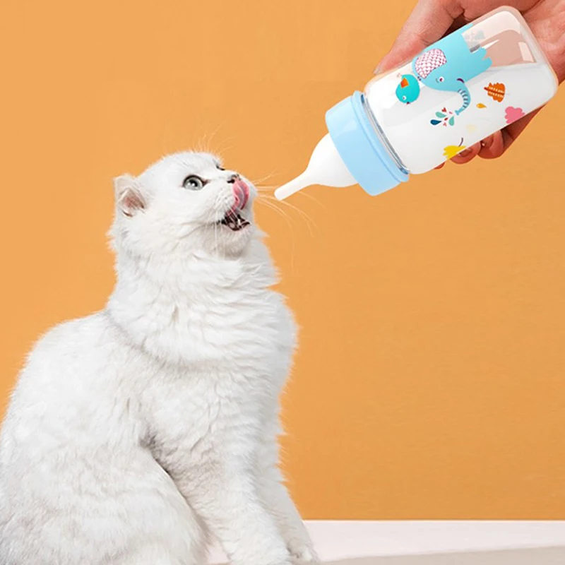 Random 1Set Puppy Kitten Feeding Bottle Feeder Cat Dog Bady Nursing Water Milk Feeder Newborn Cat Drink Home Travel 60ml 125ml.