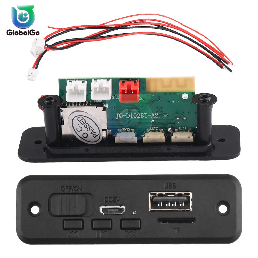 5V Bluetooth 5.0 Car MP3 Player Decoder Board 2*3W Amplifier Wireless FM Radio Module TF USB Handsfree Call