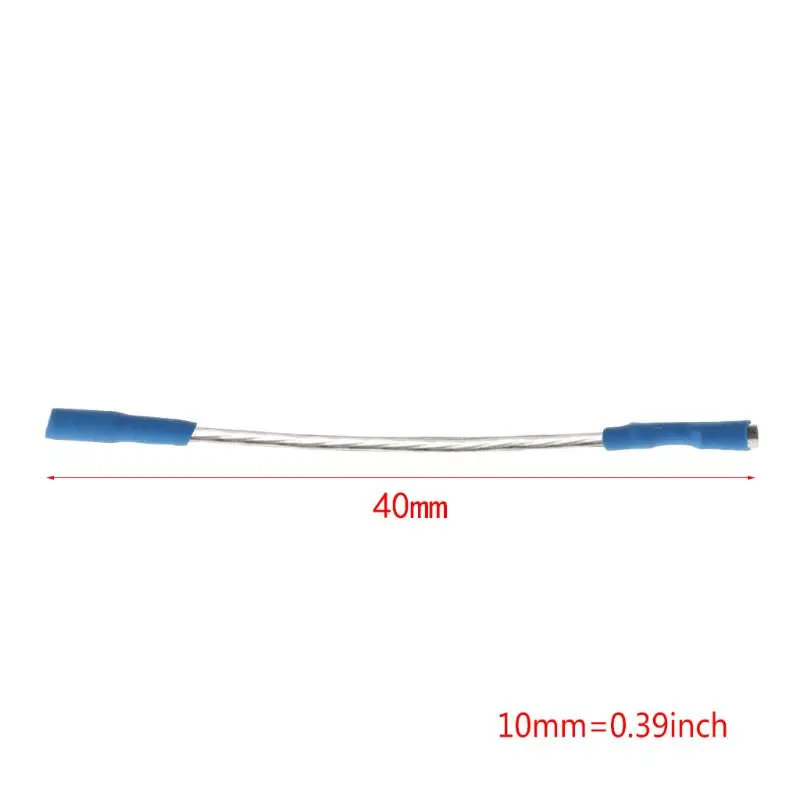 4ชิ้นสายตะกั่วสีเงินแบบสากลสายเคเบิลส่วนหัว40มม. สำหรับหมุดหมุนได้1.2-1.3มม. ตัวปรับโทนเสียง