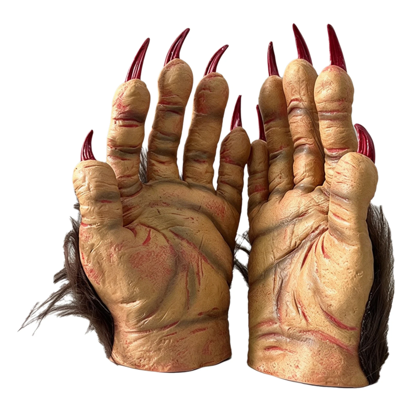 1Pair Scary Gloves with Faux Fur Halloween Costume Props Accessories for Role-playing Theme Party Masquerade Carnival 5