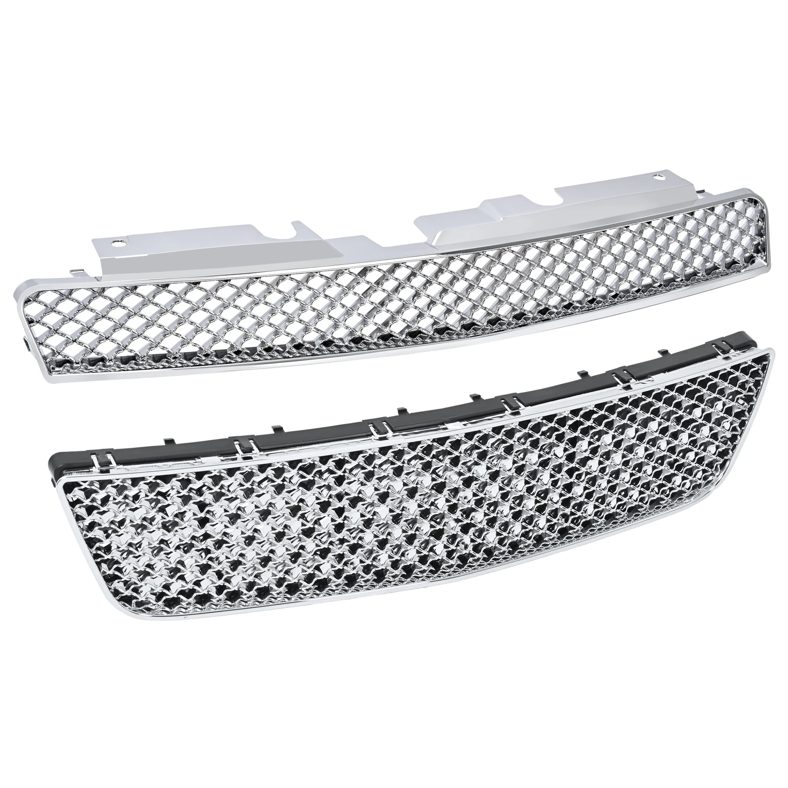 

Front Hood Upper+Lower Grille For 06-13 Chevy Impala 14-16 Limited Chrome