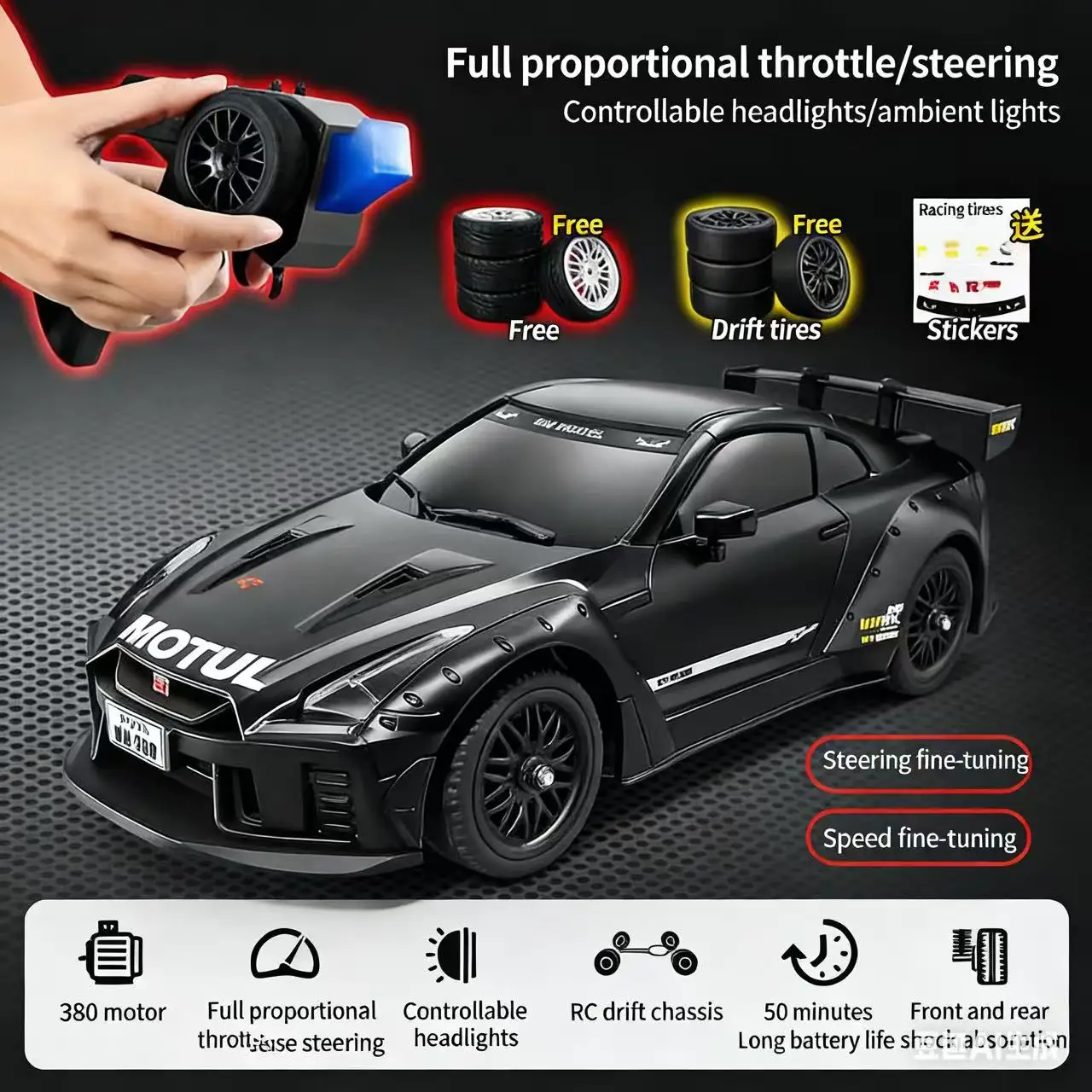 New MangNiu MN268 RC Car, Professional 4WD High-Speed Drift Racing Car, GTR-Style Competition Toy for Boys