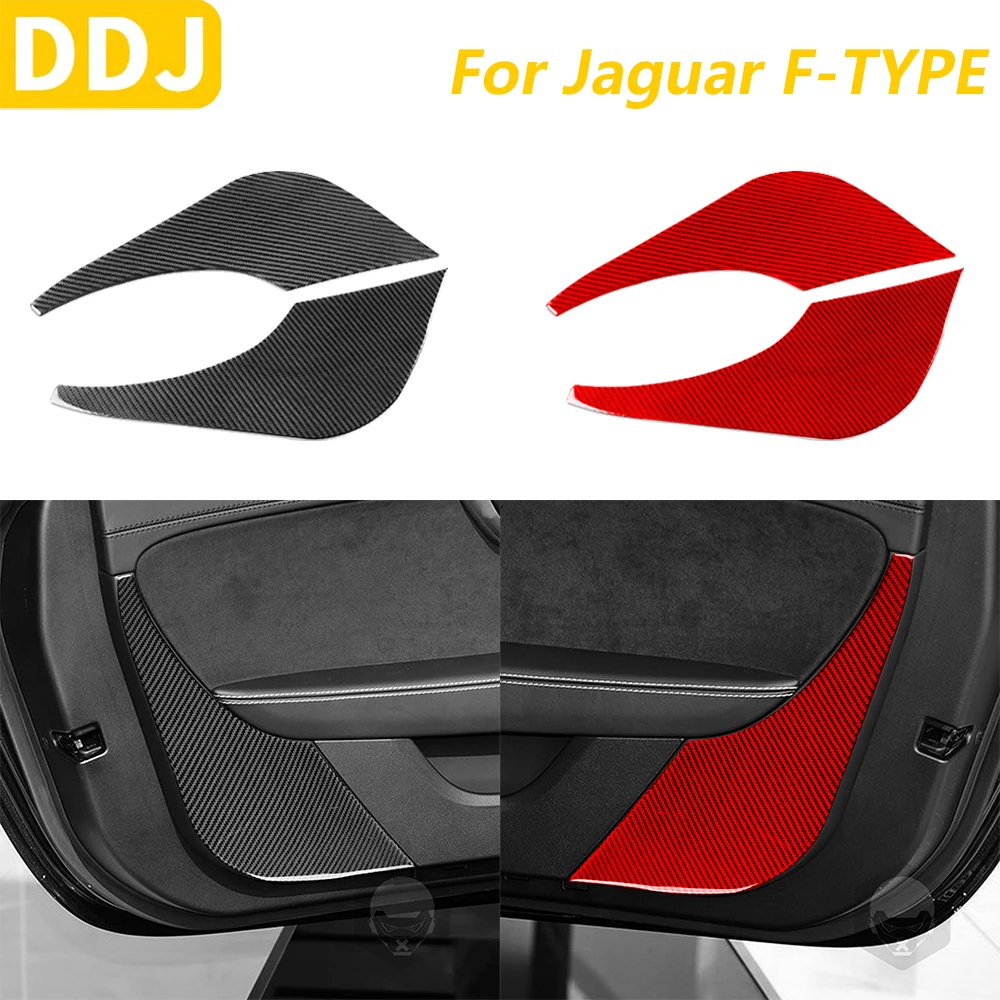 

Для Jaguar F-TYPE 2013-2024 Ударная панель внутренней двери из углеродного волокна, декоративная крышка, автомобильные аксессуары, наклейка для украшения интерьера