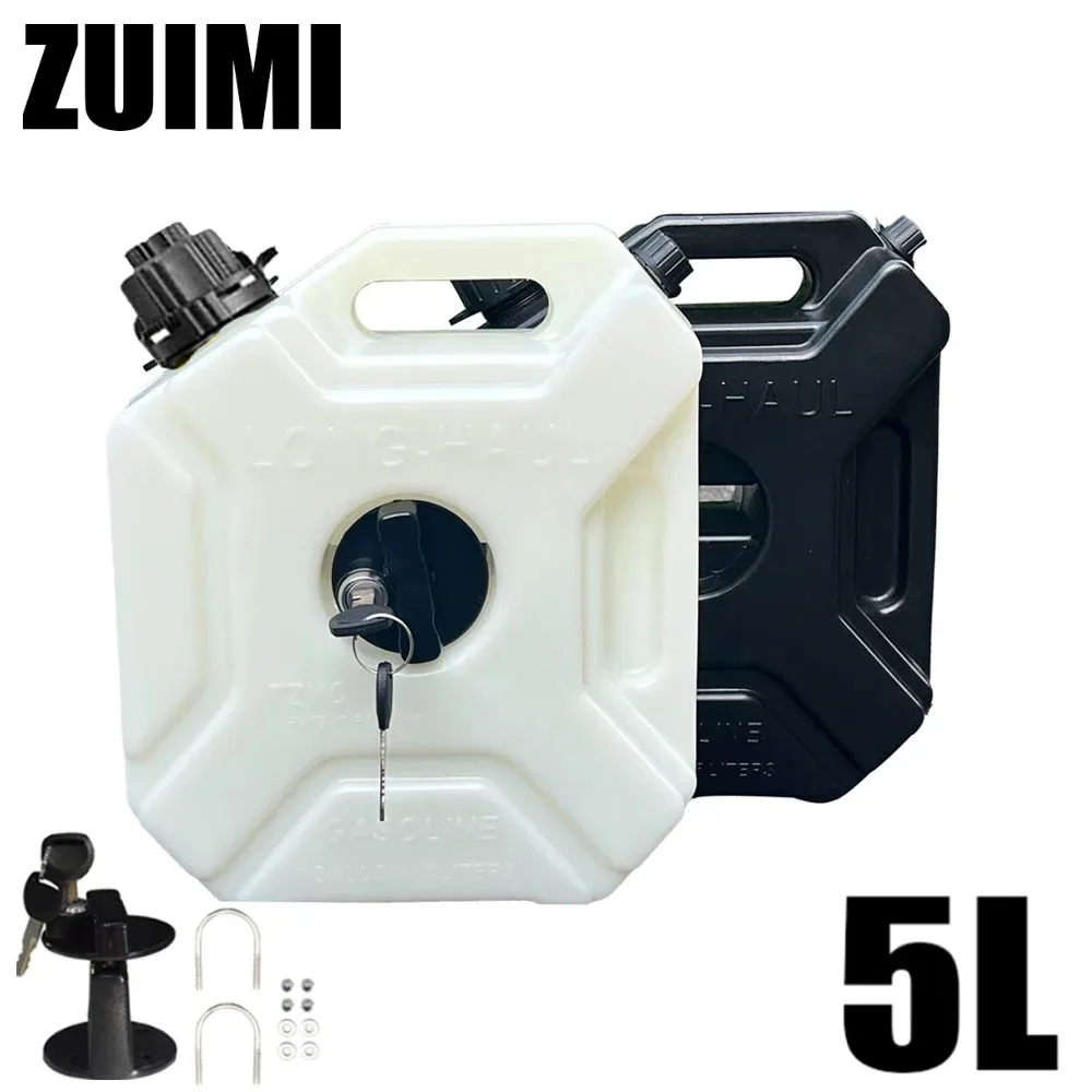 

5L Black White Fuel Tank Plastic Petrol Can Car Jerry Can Motorcycle Jerrycan Gas Can Gas-oline Oil Container Fuel Canister