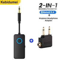 Airplane Bluetooth Transmitter Receiver 2-in-1 Wireless Bluetooth Adapter 3.5MM AUX Music Audio Adapter for Car Speaker Flight