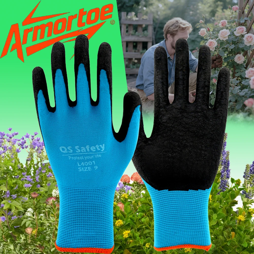 

ArmorToe Palm Coated Gardening Gloves Anti-Slip Abrasion Resistant for Planting Floriculture Tide Pool Activities #Armor8043
