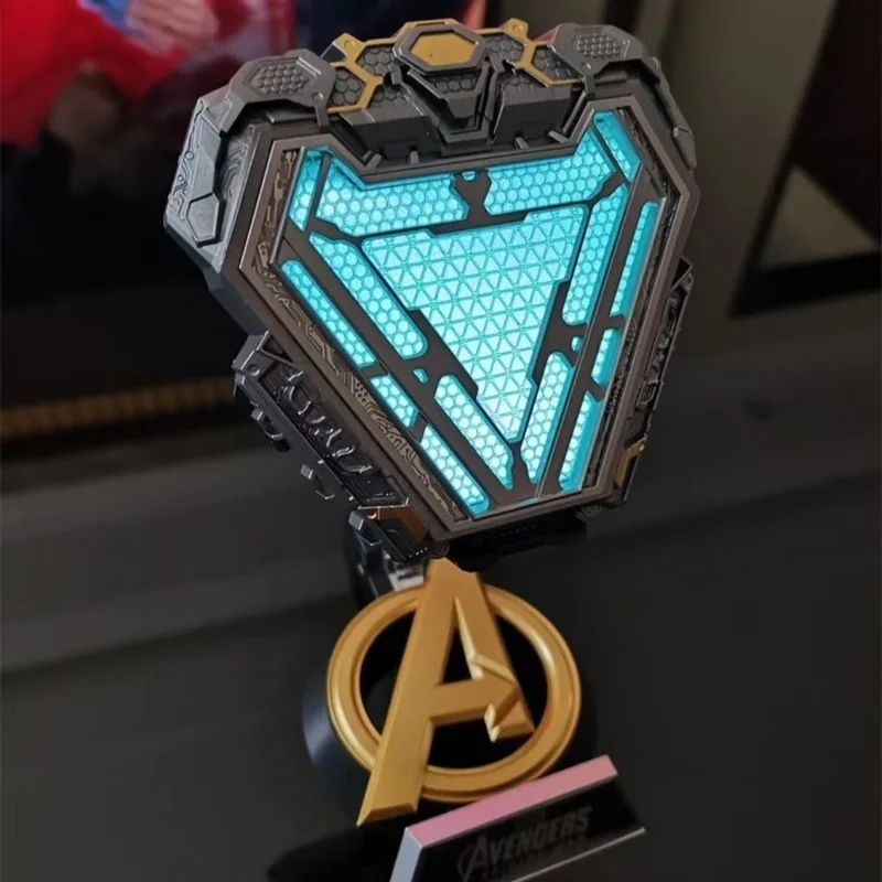 Avengers Iron Man Arc Reactor 1:1 Tony Stark Heart Mk50 Chest Lamp Super Hero Figure Metal Model Toys Figurine Statue